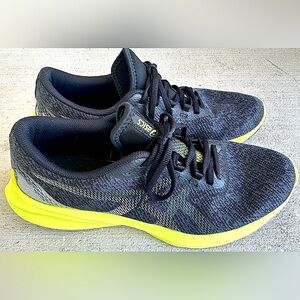 ASICS Versablast MX Black Gray Neon Yellow Running Shoes Men’s Size 10.5 in VGC